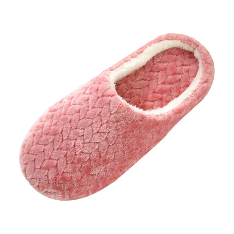 

New Jacquard Japanese Soft Soled Quiet Suede Slippers Non Slip Wood Floor Indoor Cotton Slippers, As picture