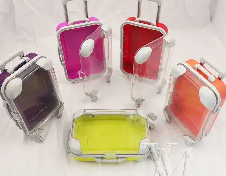 

Plastic Colorful Mink Eyelash Suitcase Lash Case For Mini Handbag Private Label customzied Packaging Box, Color oem