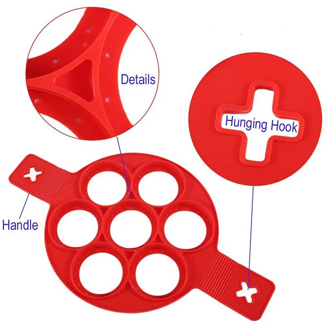 

BPA Free Multifunctional Pancake Mold Ring Silicone Egg Non-stick Omelette Mould Pancake Mold, Customized color
