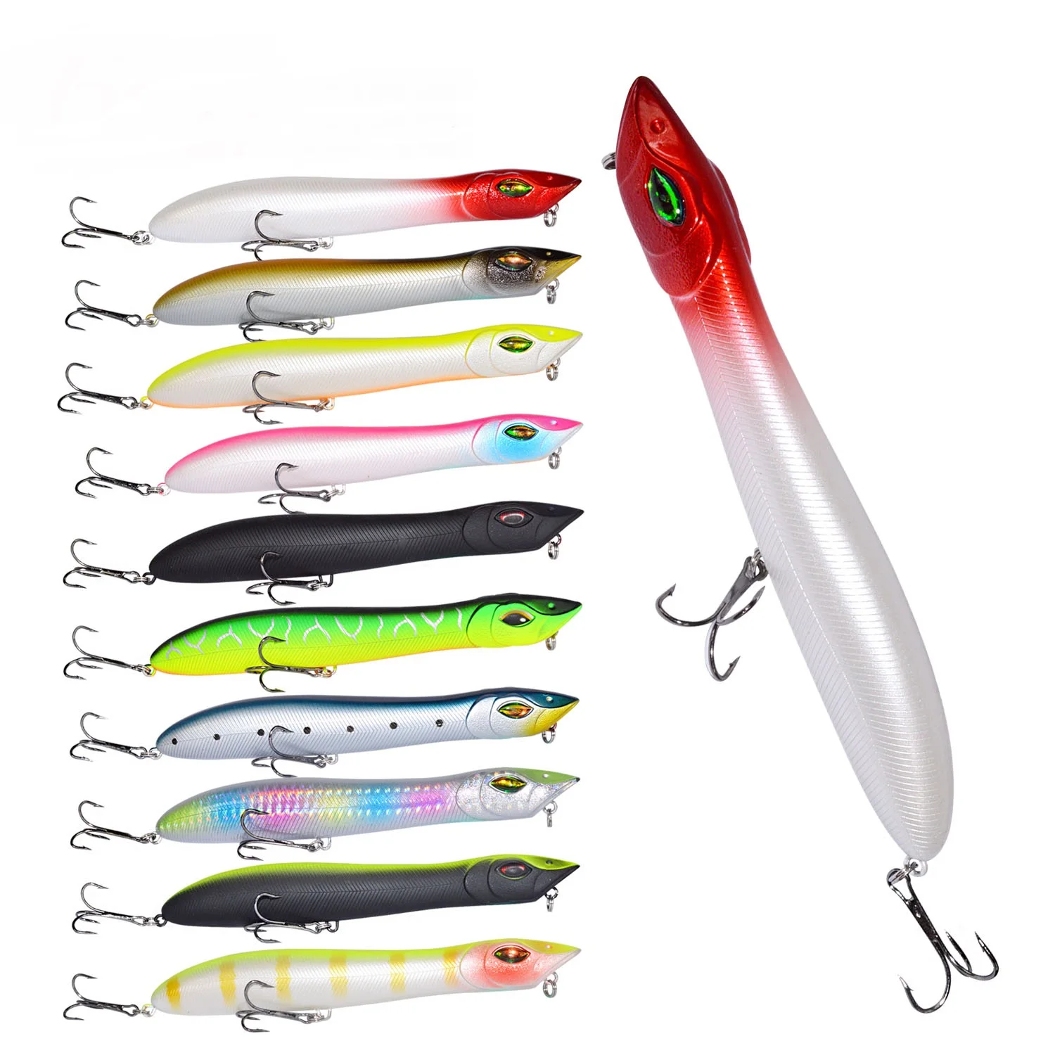 

Surface lure swimbait fishing hard lure 140mm 26g hard popper plastic minnow, Various color