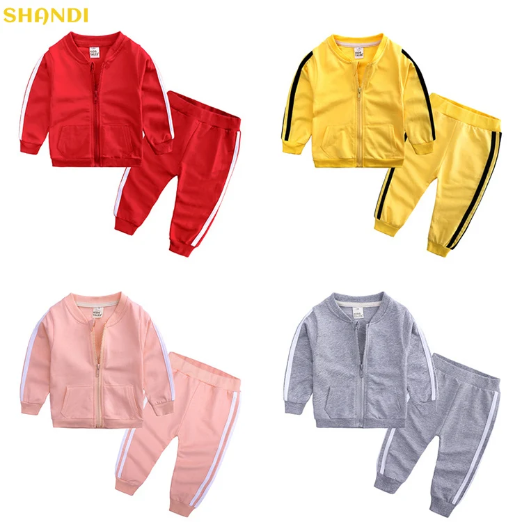 

Custom Logo Sports Baby Clothes Suit Children Fashion Boys Girls Zipper Jacket 2Pcs Set Toddler Casual Clothing Kids Tracksuits, Customized color