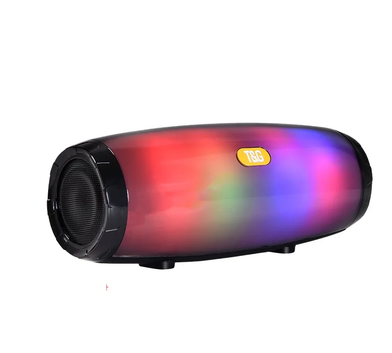 

TG165 Portable Speaker Stereo Leather Column 5 Flash Style LED Subwoofer Wireless Outdoor Music Box FM Radio TF Card