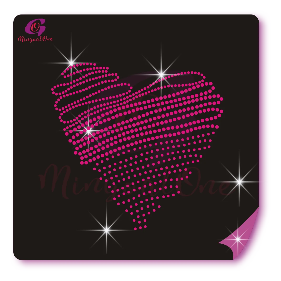 

Bling Heart Iron On Rhinestone Motif Custom Heart Hotfix Rhinestone Transfer Rhinestone Heat Transfer, Select from color chart