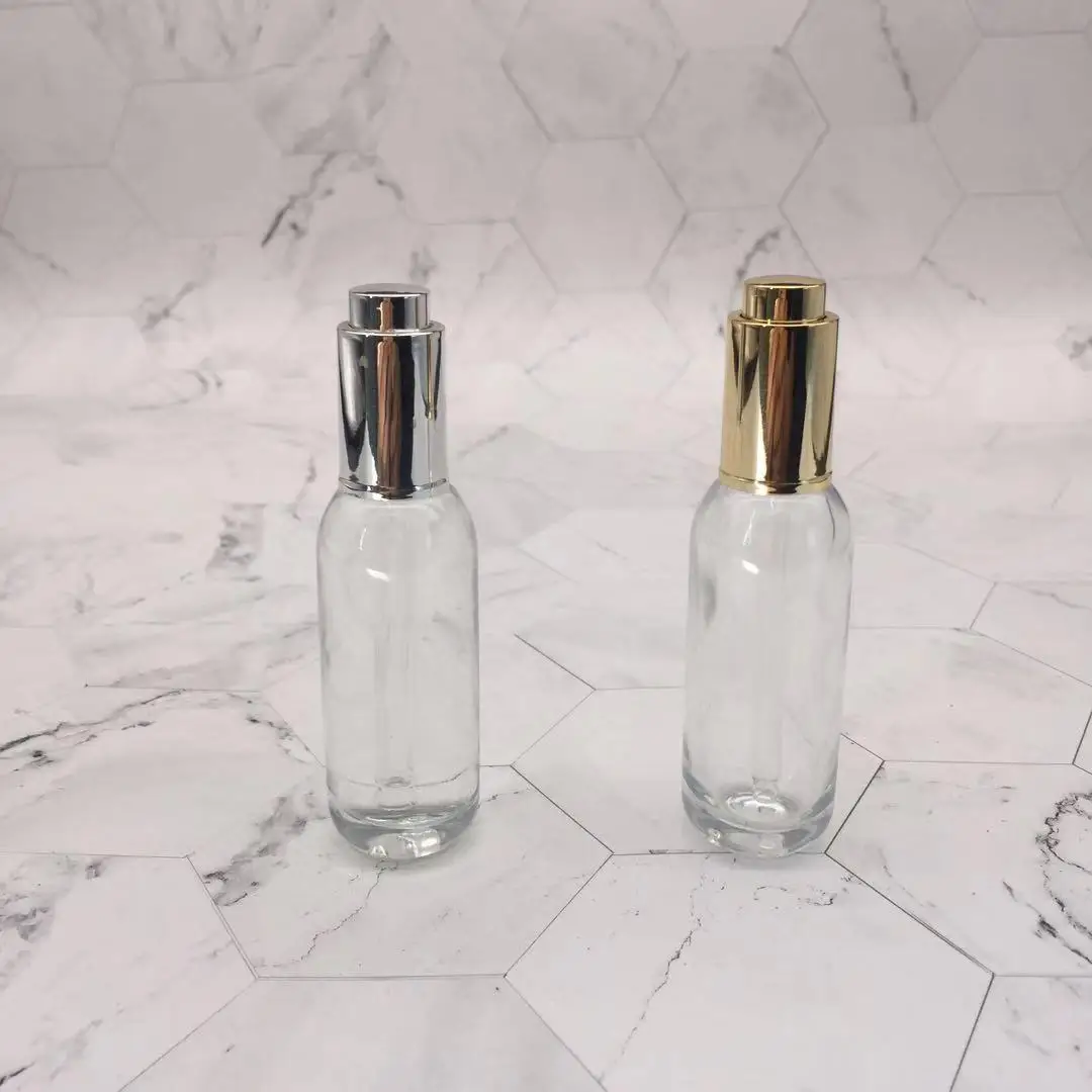 15ml Empty Spray Round Frosted Rose Pattern Frosted Glass Lotion Bottle