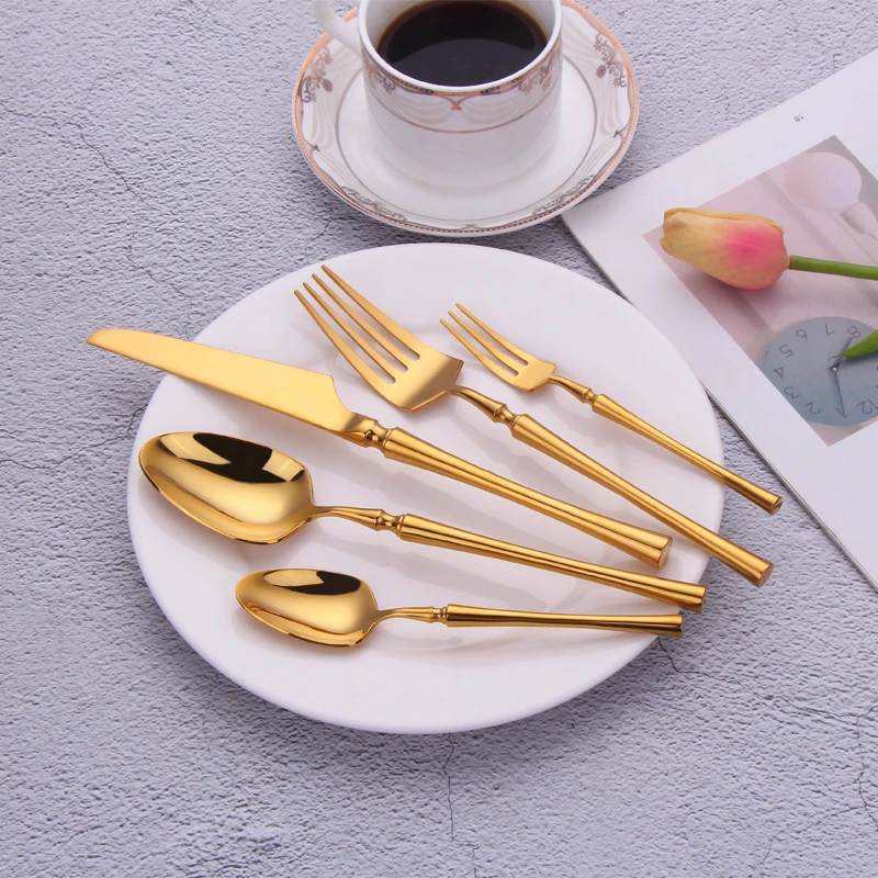 

Wedding Event Souvenirs 18/10 Flatware Sets Spoon Gold Plated Cutlery Stainless Steel, White gold