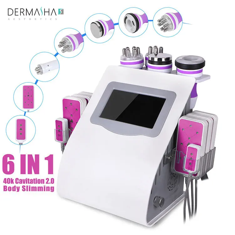 

6 in 1 Cavitation Machine 40k Cavitation rf Vacuum/ rf Vacuum Ultrasonic Cavitation Slimming Machine