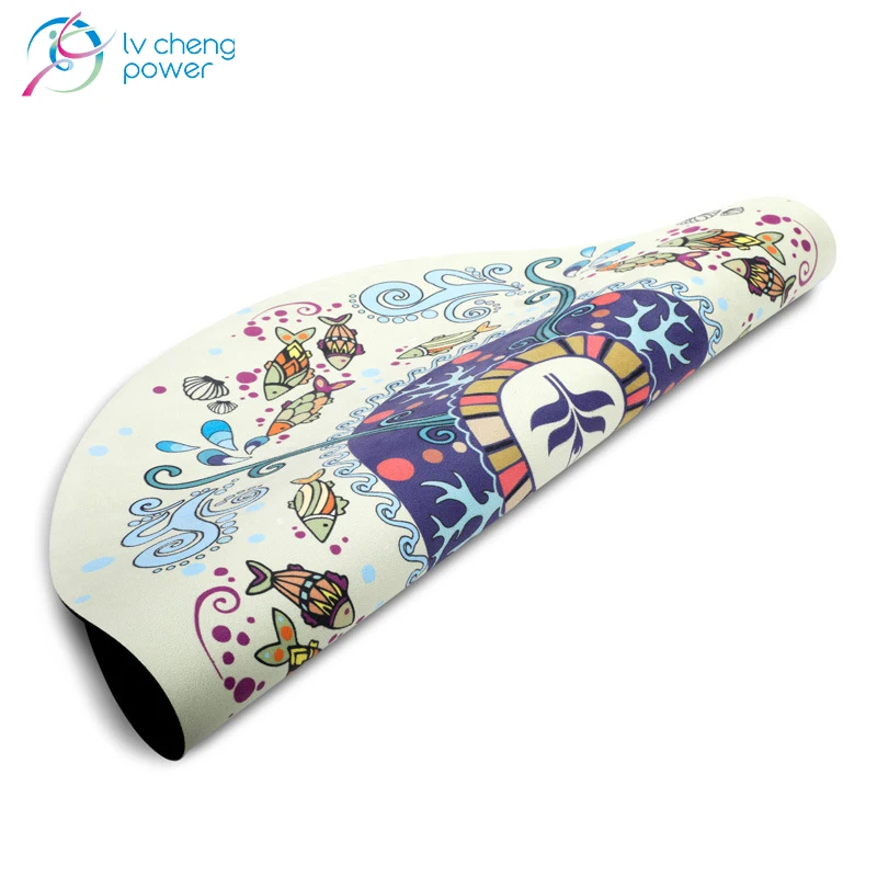 

Natural Color Eco Friendly Anti-slip Custom Design Meditation Round Yoga Mat, Blue