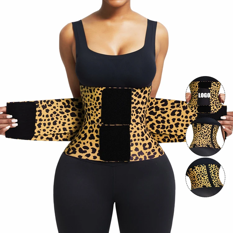 

Custom Logo Compression Leopard Waist Trainer Corset High Elasticity Fat Tummy Trimmer Control Back Support Belt, Black,red,pink,yellow