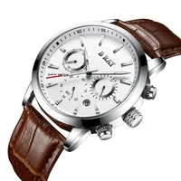 

B RAY 9004 Top Brand Luxury Men Fashion Sports Watches Waterproof Men's Quartz Watch Relogio Masculino genuine leather clock