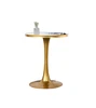 Nordic table modern small round table parlor table leisure coffee tables MDF surface titanium electroplate leg