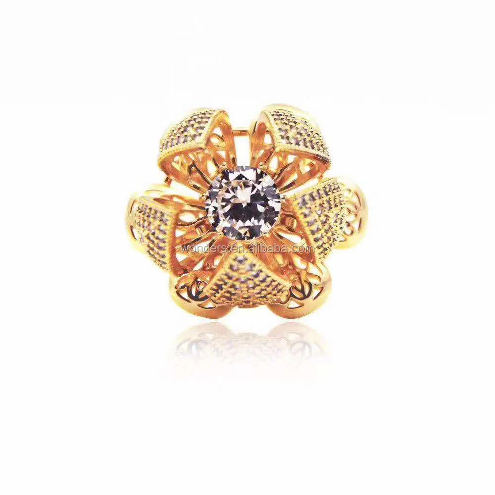 

Megical Lotus Flower CZ Ring Gold Plated Women Girl Gift, Gold/platinum