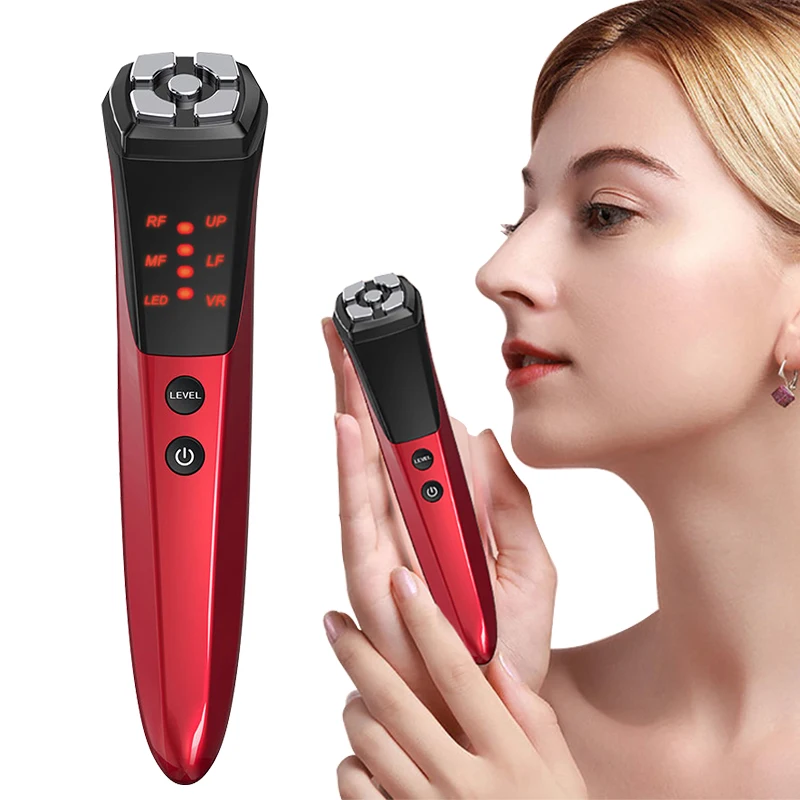 

Radio Frequency Skin Tightening Radiofrecuencia Facial LED Red Blue Light Skin Rejuvenation Device Face Lift Home RF Equipment