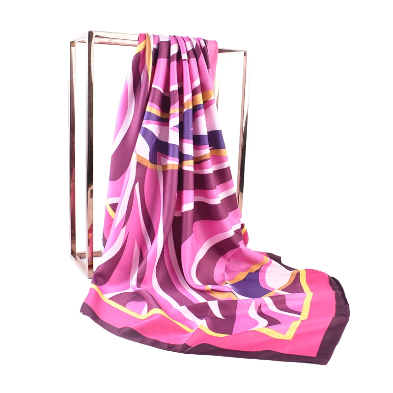 2023 New Silk Scarves with Irregular Pattern Printed Colorful Scarves Versatile Decoration 90cm Twill Silk Square Scarves