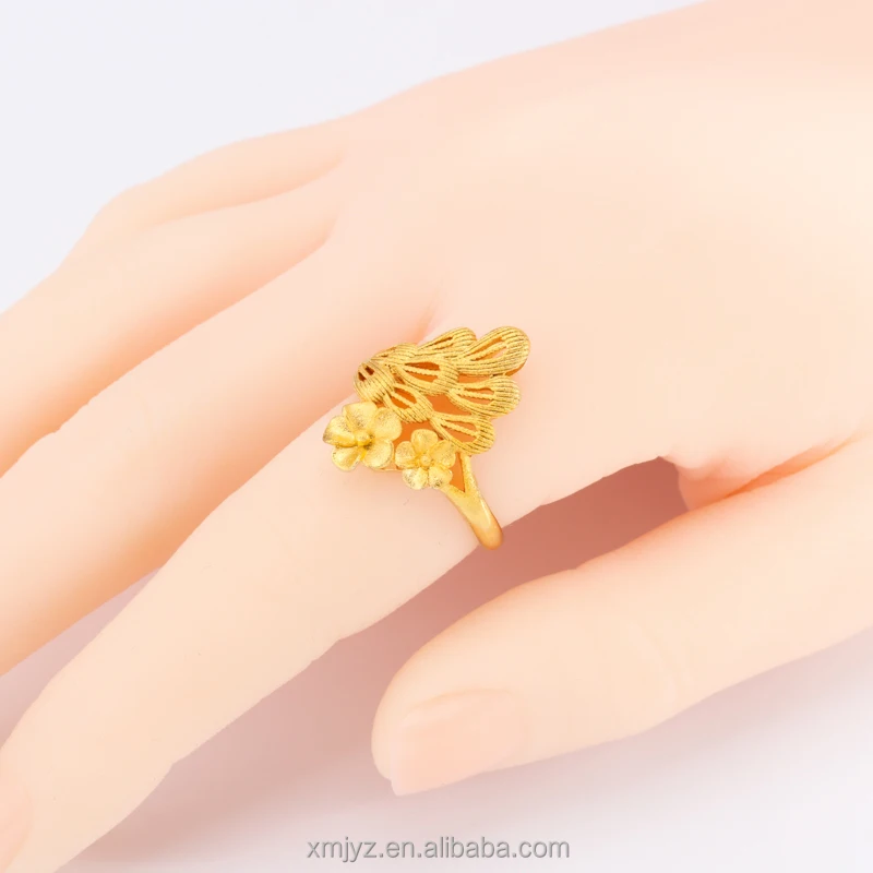 

Cross-Border New Product Feather Plum Ring Female Simple And Exquisite Fashion Jewelry Factory Direct Supply Open Ring