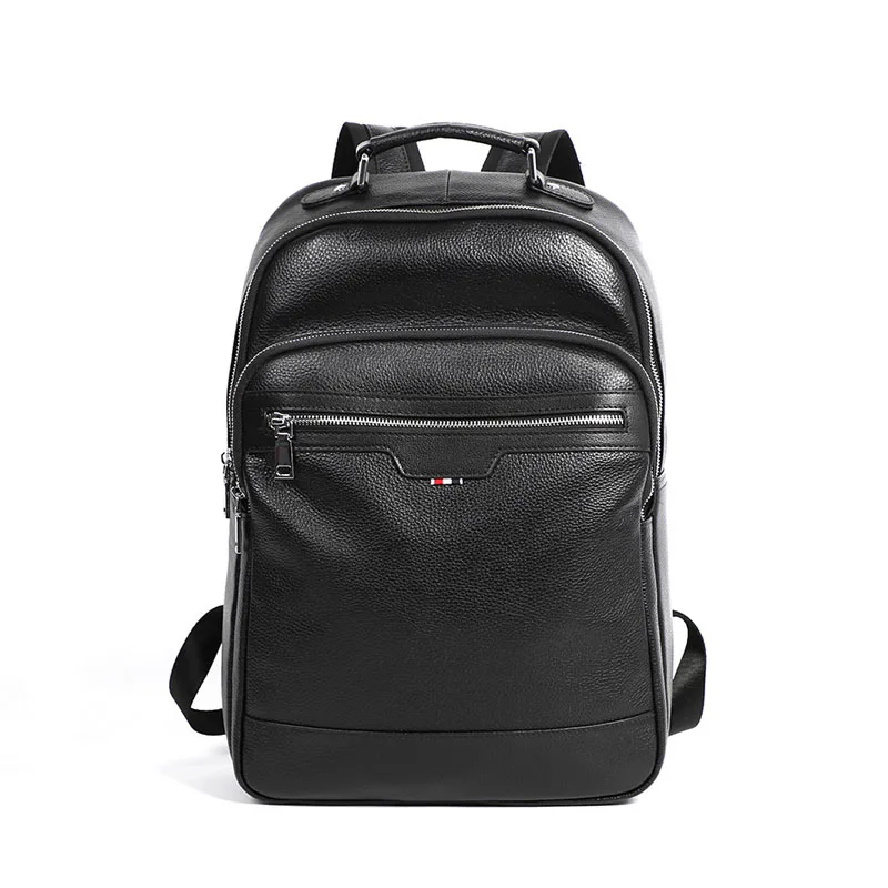 

Hot Selling High Quality Business Laptop Genuine Leather Men Backpack, Black