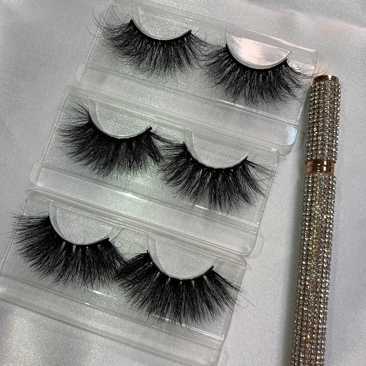 

Rhinestone eye lashes 25 mm mink eyelash vandors mink lashes3d wholesale vendor