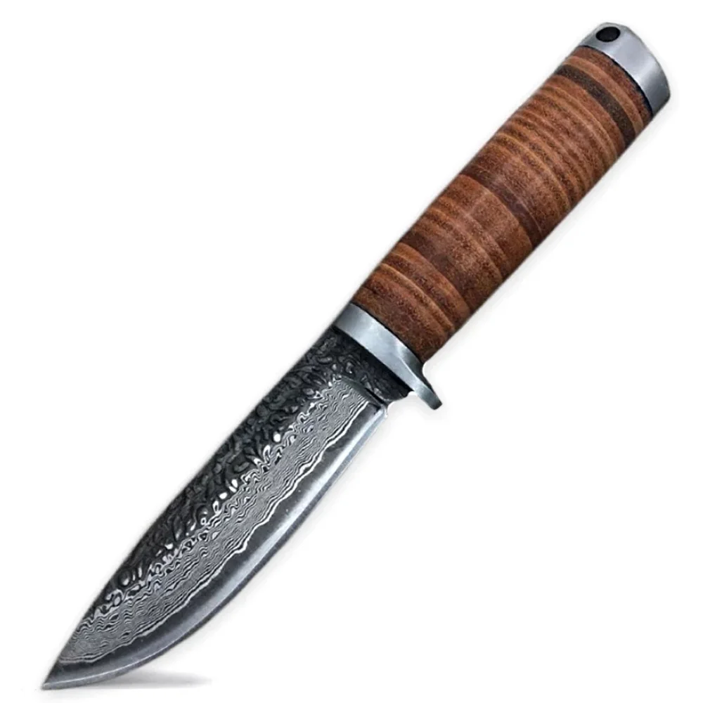 

BBQ Outdoor Hunting Knife High-carbon Steel Damascus Pattern Fixed blade Camping Fishing Survival Equipment Tactical Tools
