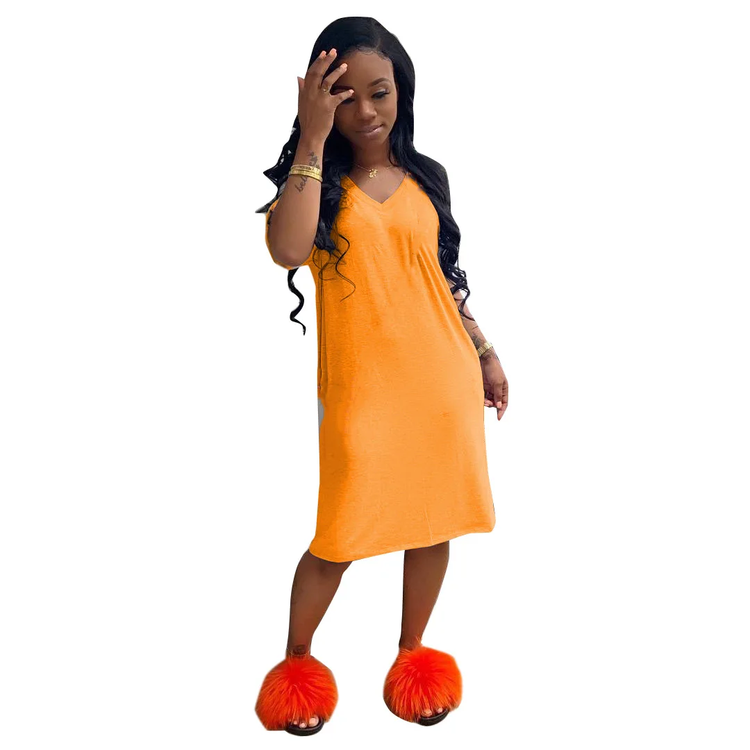 

factory price new spring summer women casual trending mini dresses plus size t-shirts