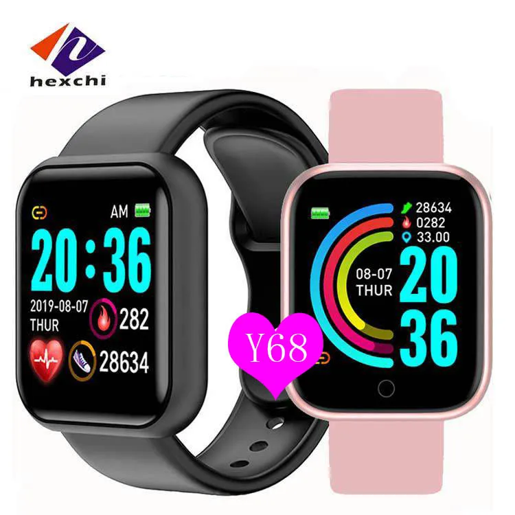 

Y68 D20 PRO Smart Bracelet Big Color Screen Watch with Heart Rate Monitor Wearable Fashion Portable Devices Y68 Wristwatch