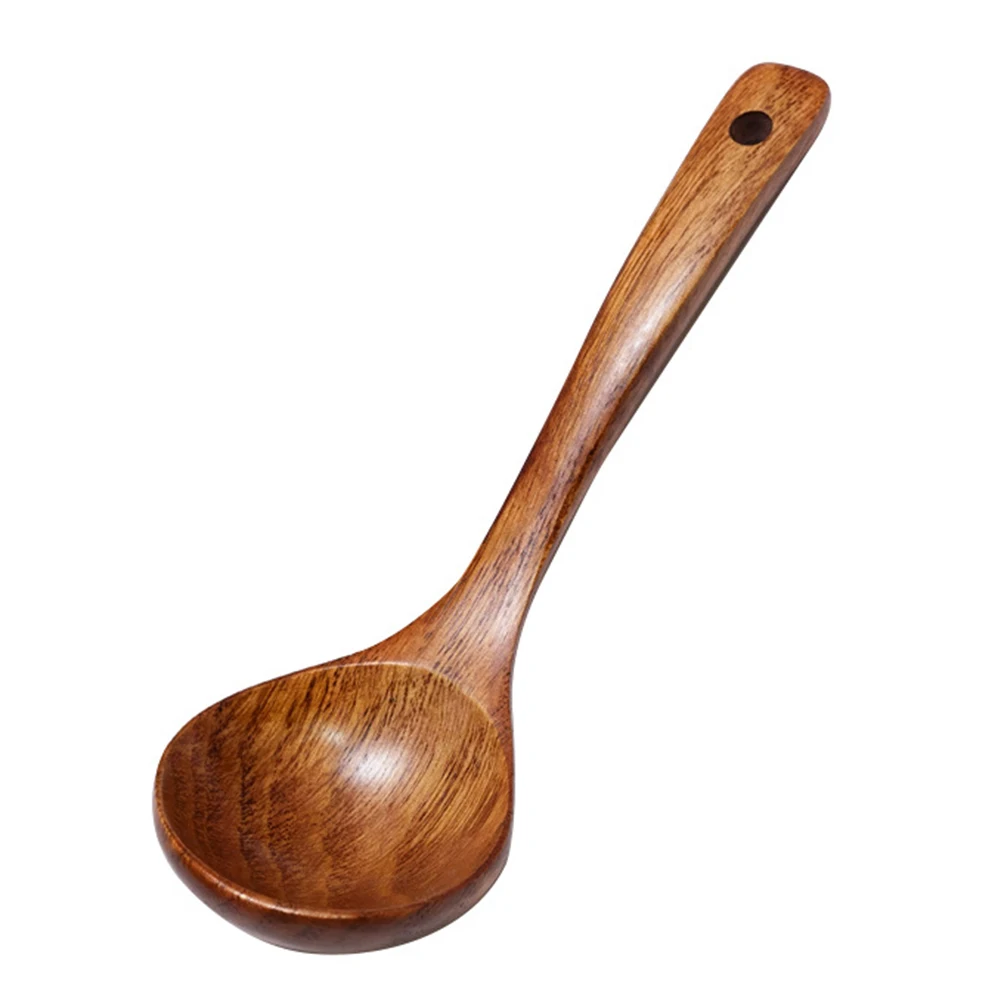 

Home Gadgets Long Handle Kitchen Accessories Wooden Dessert Rice Soup Spoon Teaspoon Cooking Spoons Wood Spoon, Natural