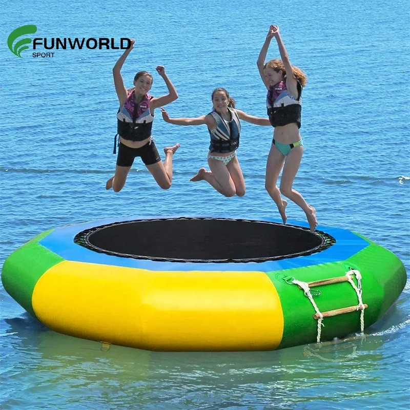 

Best Selling Summer Water Floating Toy Inflatable Water Park Inflatable Water Trampoline With Steel Frame And Spring, Customized color