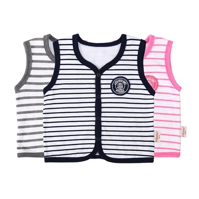 
FITBEAR High Quality Kids Wholesale Newborn Comfortable Stripe Printing Vests 