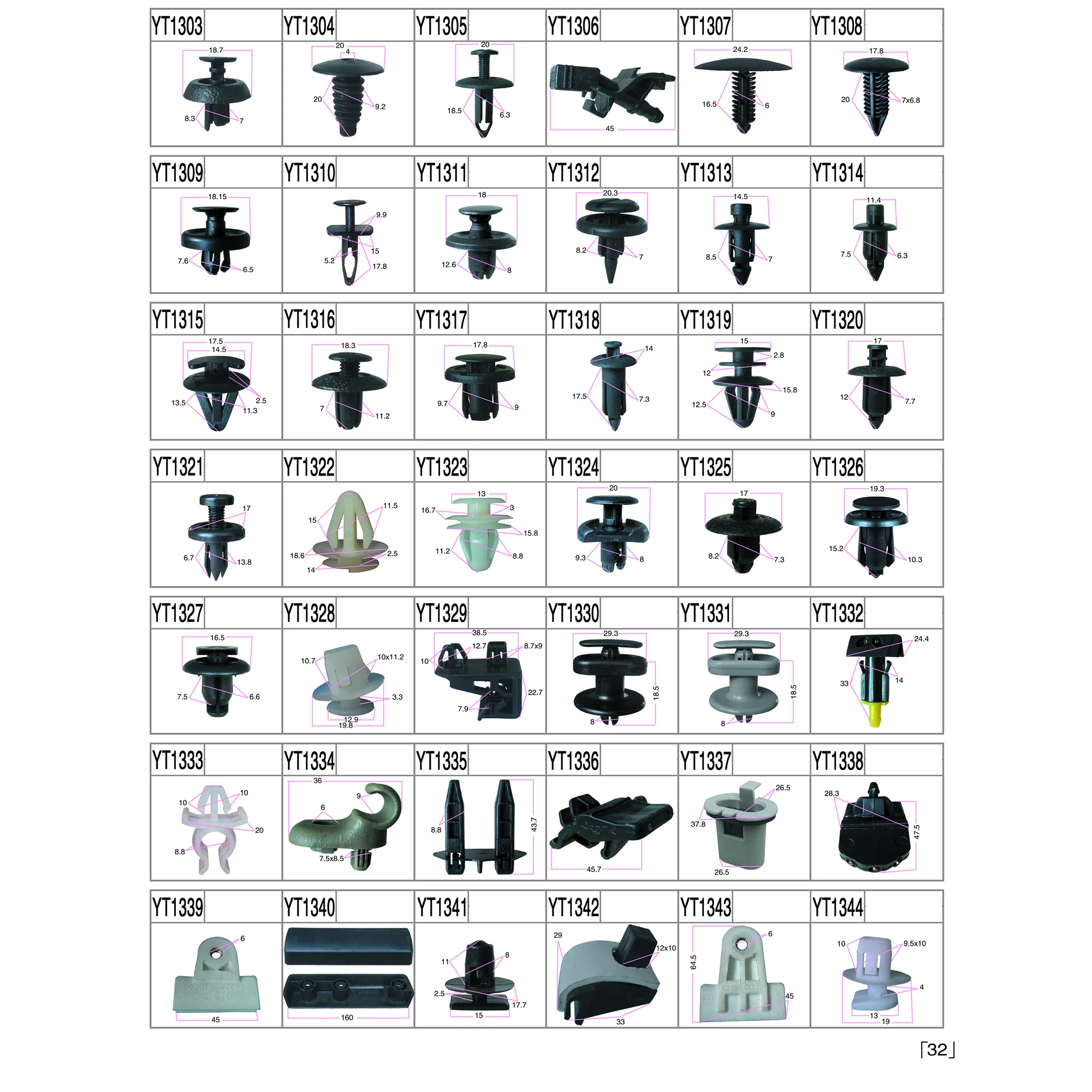 Universal Auto Car Push Type Plastic Door Trim Clips For Car Automotive