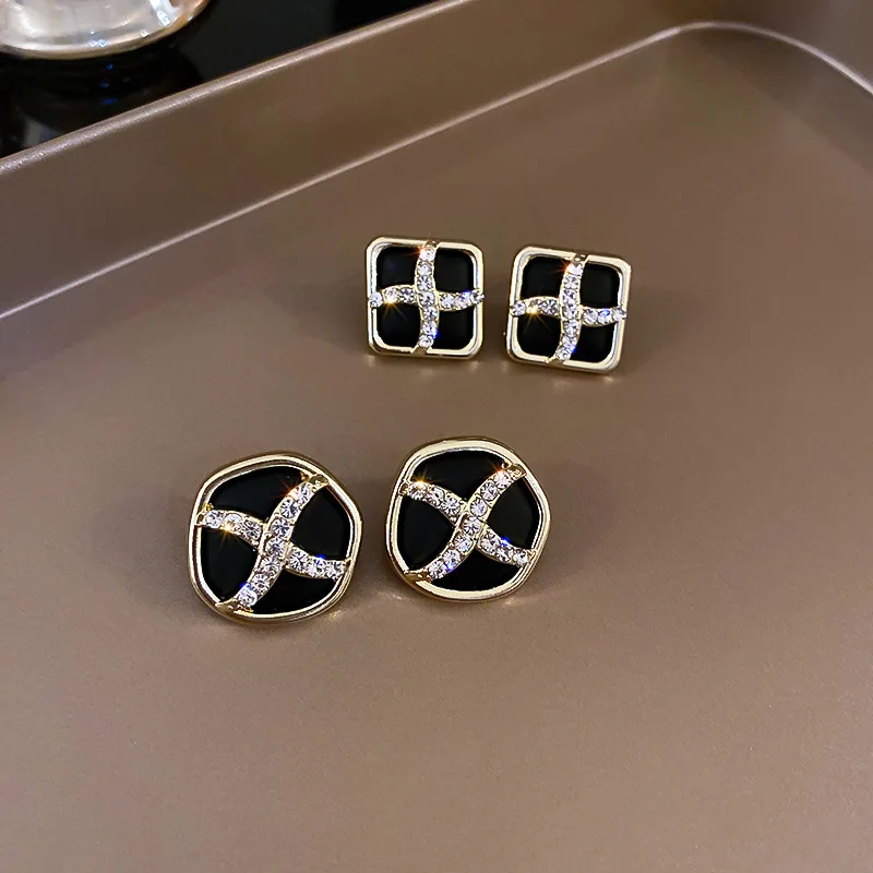 

black oil drop geometric new fashion earrings