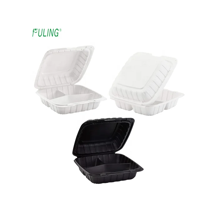 

restaurant food delivery containers microwave disposable take out container food 3 compartment