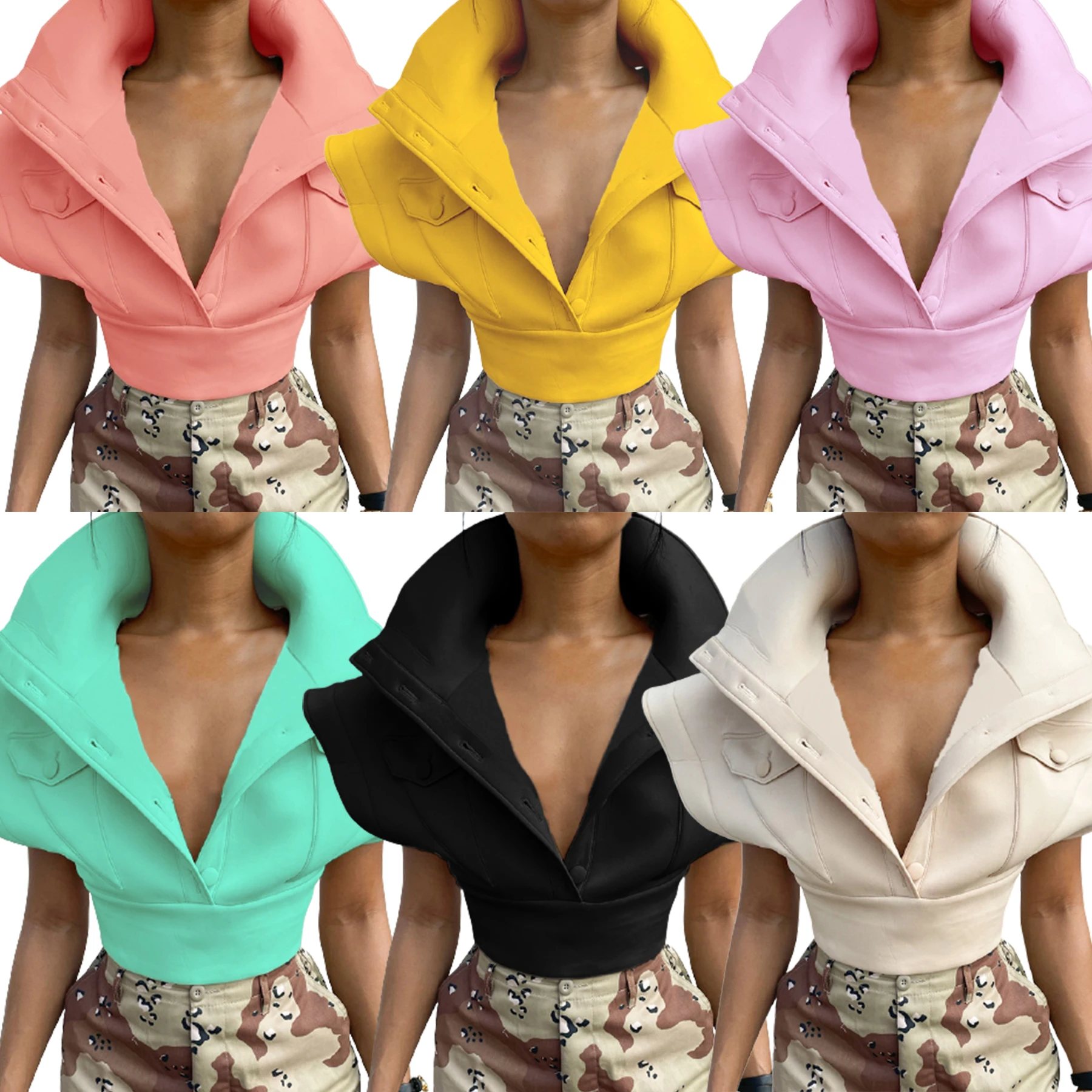 

NS043 2022 design spring ladies jacket stand collar air layer coats women flying sleeve outdoor jackets