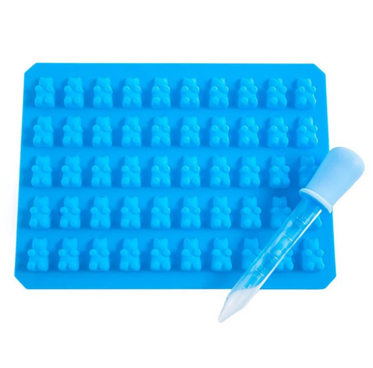 

Wholesale 3D silicone Cake Chocolate mold Candy Jelly Jello Bear Ice Cube Tray Mould, Blue/green/orange/pink/yellow