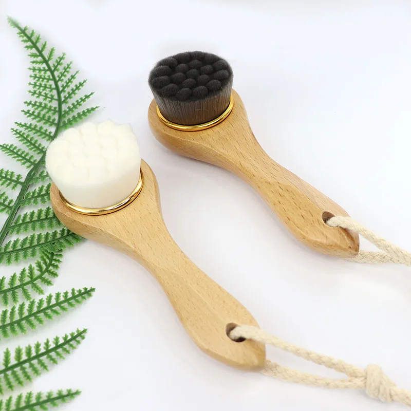 

Amazon Hot OEM Custom Bamboo Charcoal Nano Soft Bristle Manual Wooden Face Facial Cleansing Beauty Brush
