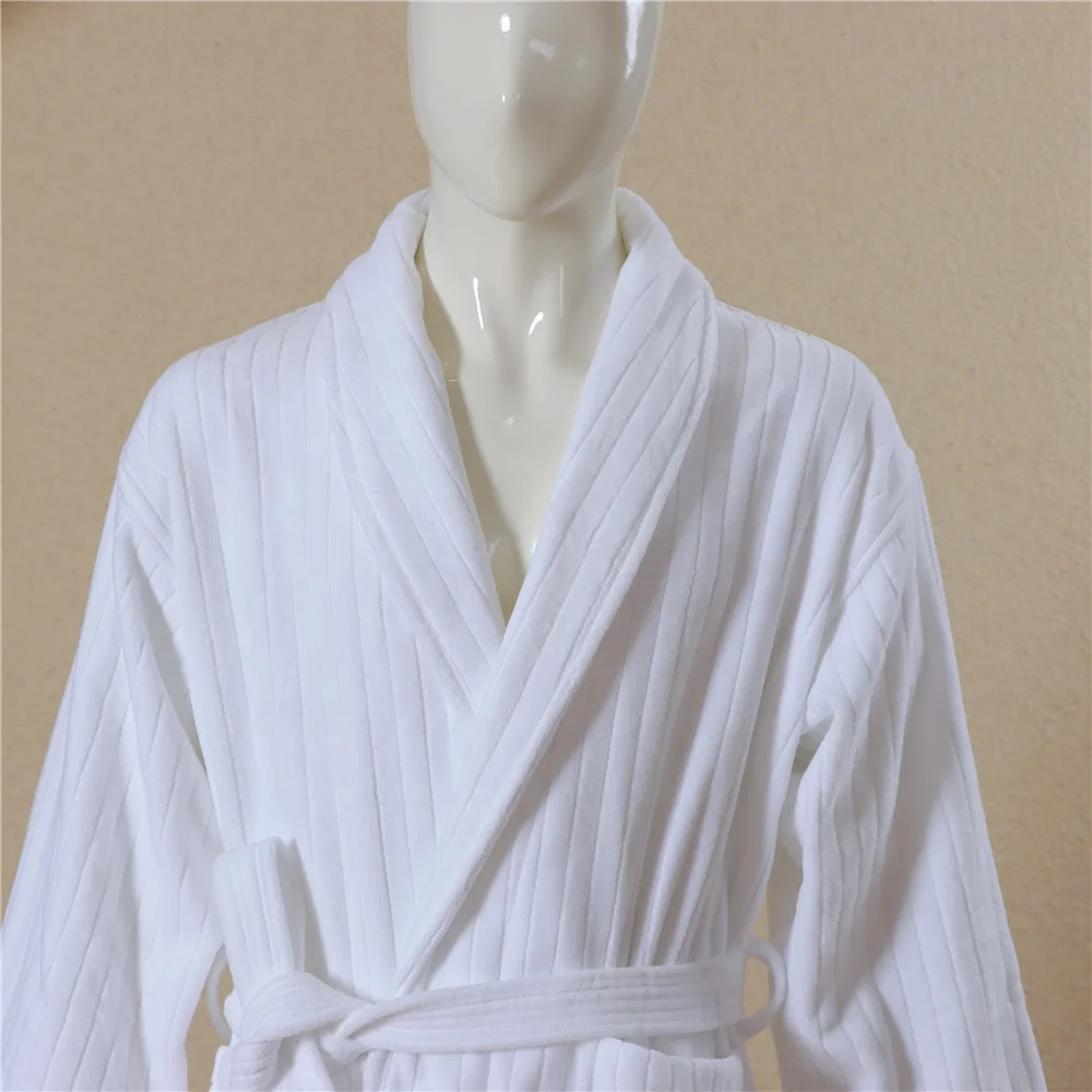 

China Factory 5 Star Hotel Bathrobe Unisex Bath Robe Cotton Bath Robes For Women, White/customise