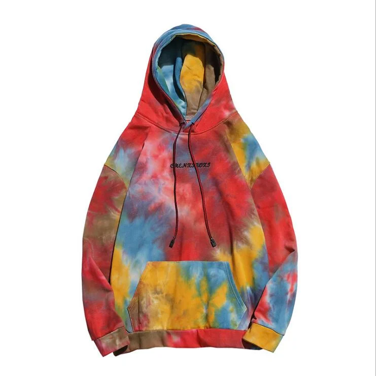 

2021 Latest design Men's Clothes Autumn Hip Hop Men Custom Tie Dye Hoodie, Shown
