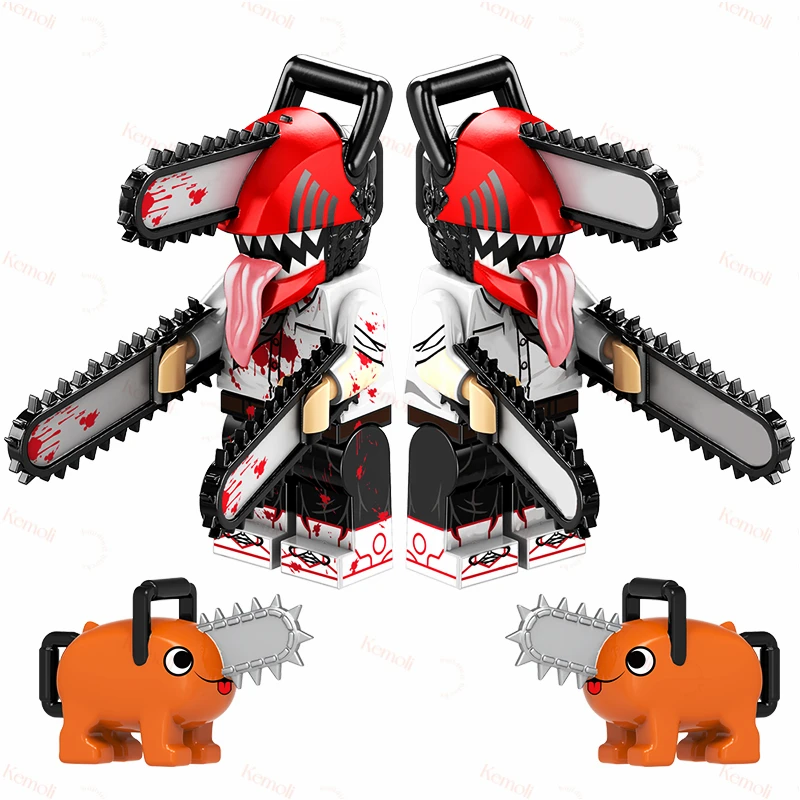 

KF1867B KF1867C Anime Series Chainsaw Man Pochita Mini Action Building Block Figure Children Assemble Plastic Collect Toy Bricks