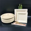 Luxury 10 inch square takeaway sugarcane bagasse eco friendly disposable biodegradable plates sets dinnerware for party