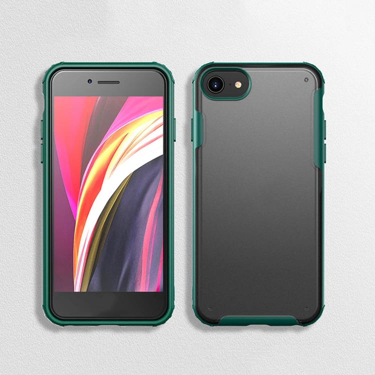 

High quality Case for iPhone SE 2020 Cover Soft TPU Silicone Frame Matte Translucent PC Hard Case