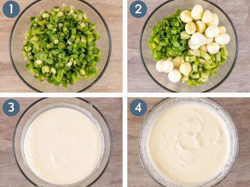 Step-by-step tartar sauce preparation with fresh ingredients