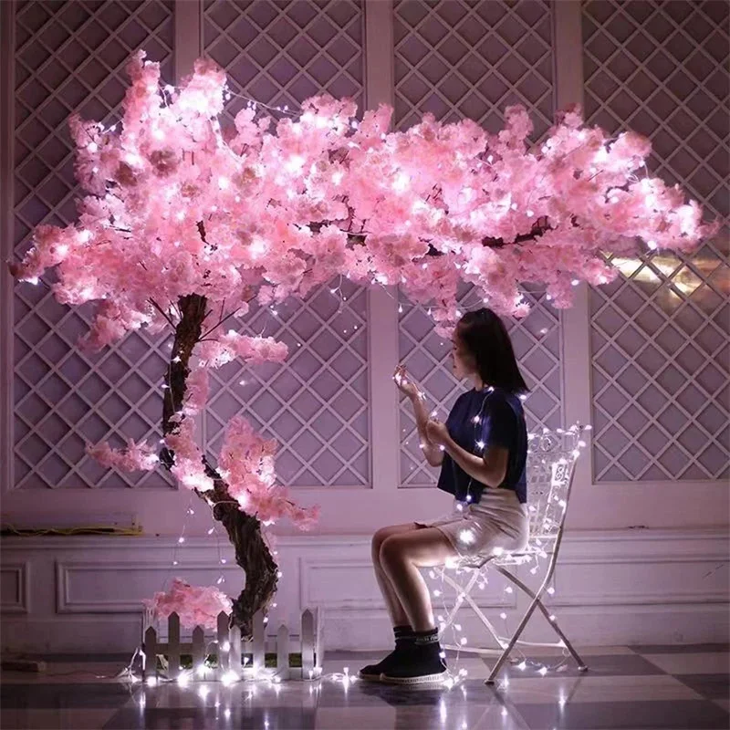 

Big Tree Fake Vines Flowers Artificial Cherry Blossom Trees For Home Wedding Party Garden Office Decoration Silk Plants