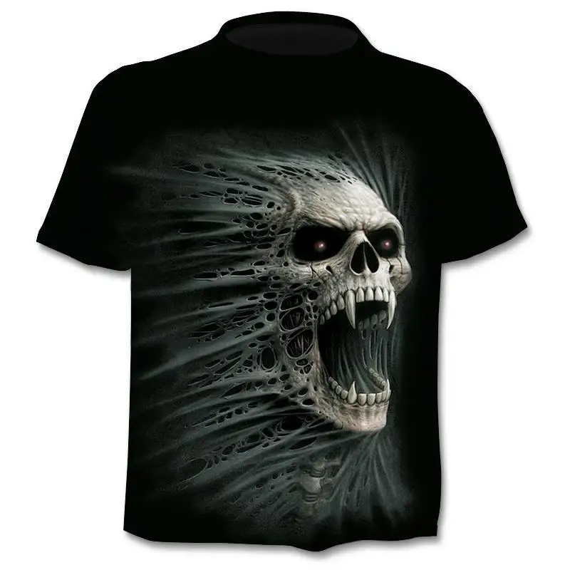 

2021 Mens Skull T shirts punk style skull 3Dt- shirts Men Tops Hip hop 3d print skull punisher T-shirt, 13 colors