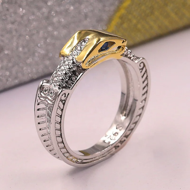 

Vintage Zircon Stone Ring Unique Style Crystal Silver Gold Color Wedding Ring Promise Engagement Rings For Women, Two-tone
