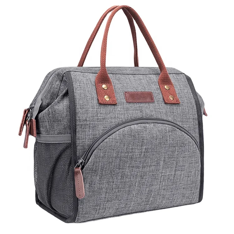 

Women Men Boys Girls Adult School Work Leakproof Insulated Lunch Tote Bag, Gray ,customized color