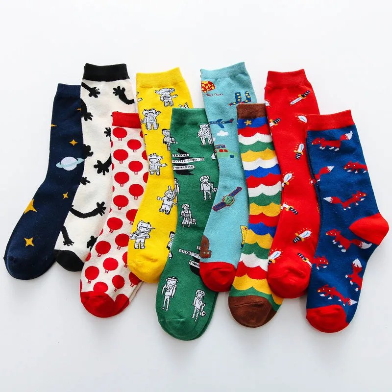 

JR-165 High Quality Combed Cotton Funny Happy Fashion Men's Crew Socks, Custom color
