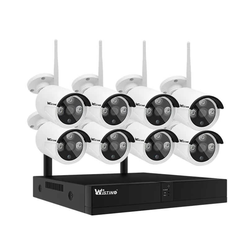

Wistino Audio 8ch Wireless Bullet Ip Cctv Camera Nvr Kit Motion Detection Hd Night vision CCTV Wireless Security Camera System