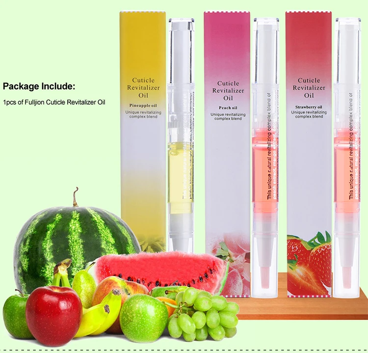 

Custom Private Label 15 Fruit Cuticle Oil Pen with Brush For Nails skin Care pen Gift Box Packaging Nail Nutrition Pen, 15 colors for different fruit