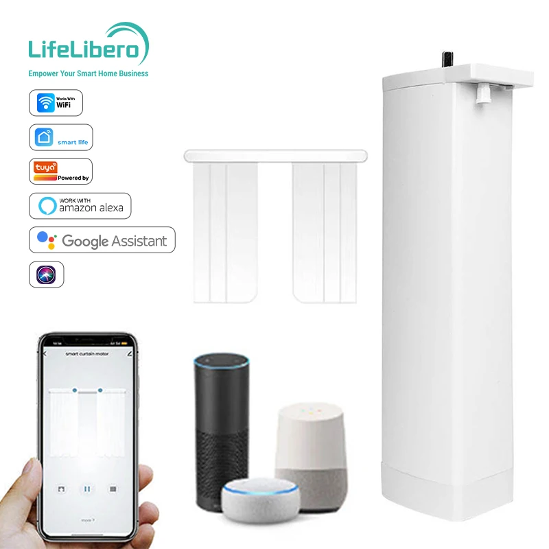 SZMYQ 3rd Generation 46kg Smart Home Indoor Curtain Motor Shorter Tuya App Alexa Remote Control Modern Motorized Shutter 3rd