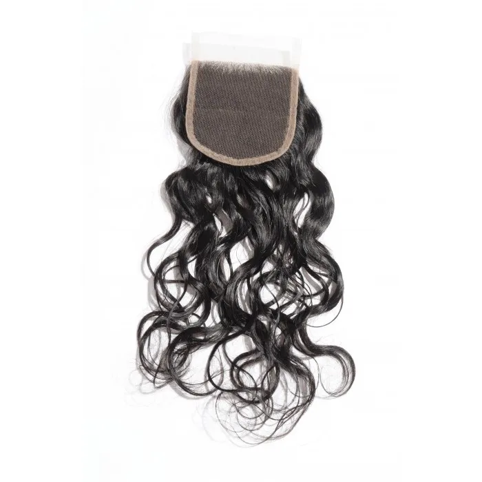 

Wholesale 14 16 18 20 22Inch Virgin Human Hair Natural Color Natural Wave 4*4 Transparent Lace Closure