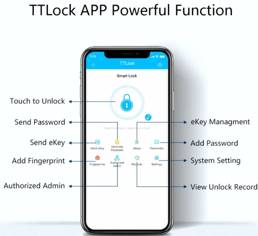 Biometric fingerprint rfid door access control system with tt lock app