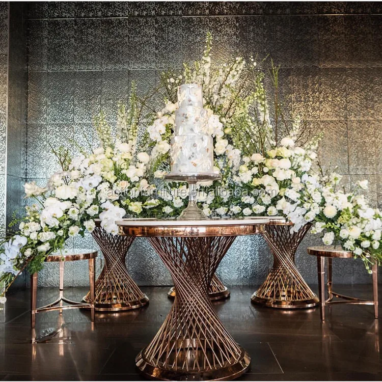 
Round Tempered Glass Chromed Metal Base Wedding Dining Table for banquet 