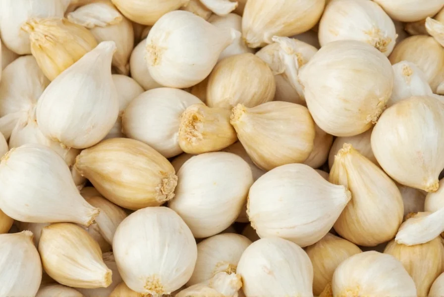 Garlic cloves in various preparation stages: whole, peeled, minced